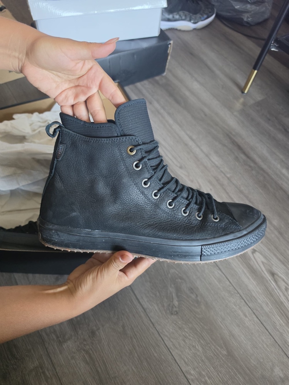 Converse Chuck Taylor All Star Waterproof Black Nubuck Boots 10 Men's